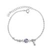 Simple Female Bracelet 925 Sterling Sliver Blue Moon Zircon Crystal Charm Bracelet for Women Girls Chain Wedding Jewelry Gift