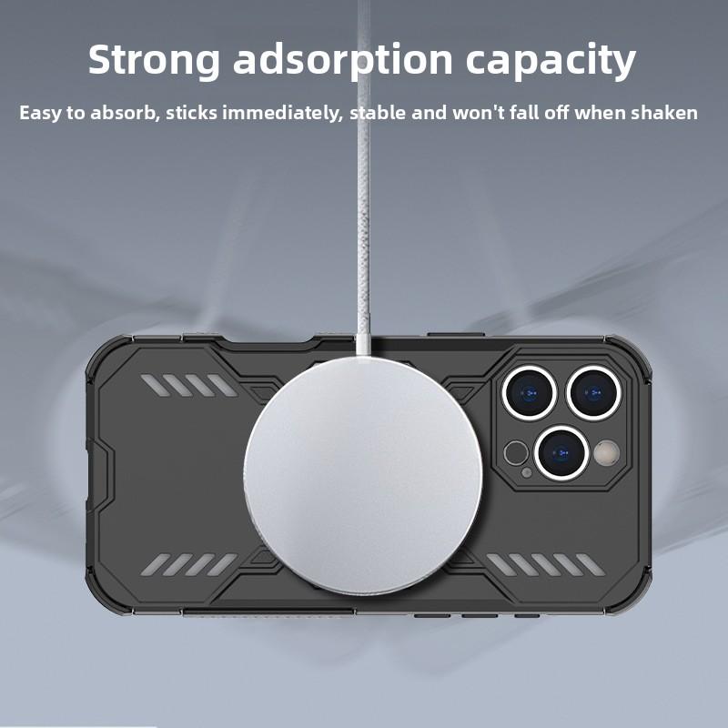 Suitable for iPhone16ProMax anti-drop mobile phone case, heat dissipation magnetic suction, Apple 15 Apple 16 mobile phone case protective case.