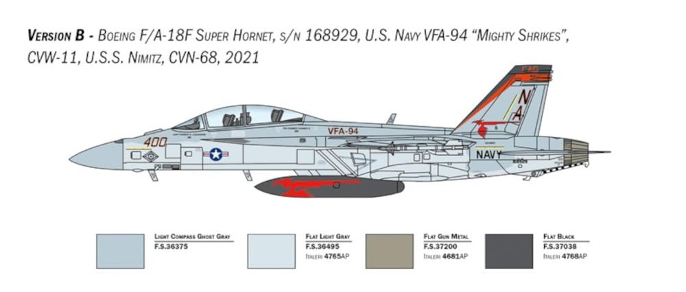Italeri Tamiya 1/48 Airplane Series No. 2823 American F/A-18F Super Hornet US Navy Special Paint Plastic Model 38104
