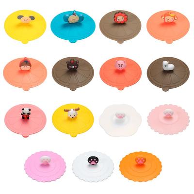 New Tea Coffee Lids Cap Silicone Cup Cover Dustproof Leakproof Suction Cup Cover