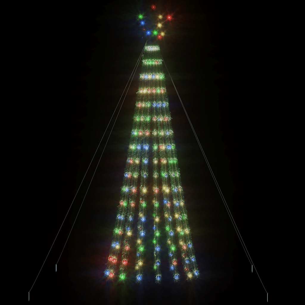Vidaxl Stożkowa Choinka Z Lampek, 275 Kolorowych Led, 180 Cm