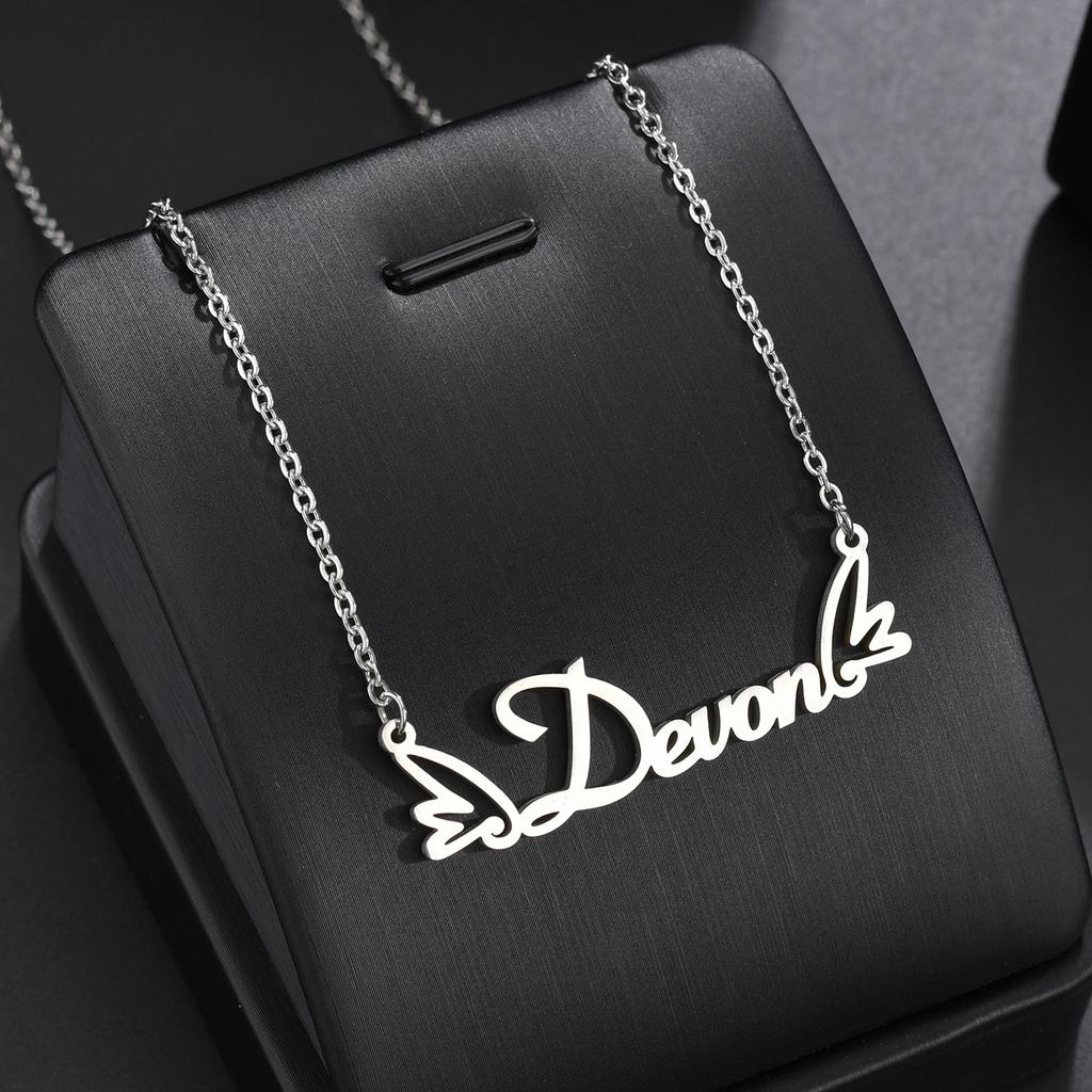 Atoztide Custom Name Necklaces for Women Stainless Steel Jewelry Butterfly Wing Pendant Choker Chain Personalized Birthday Gift