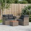 Sofa Set 6 Pieces Gray and Dark Gray Poly Rattan and Steel