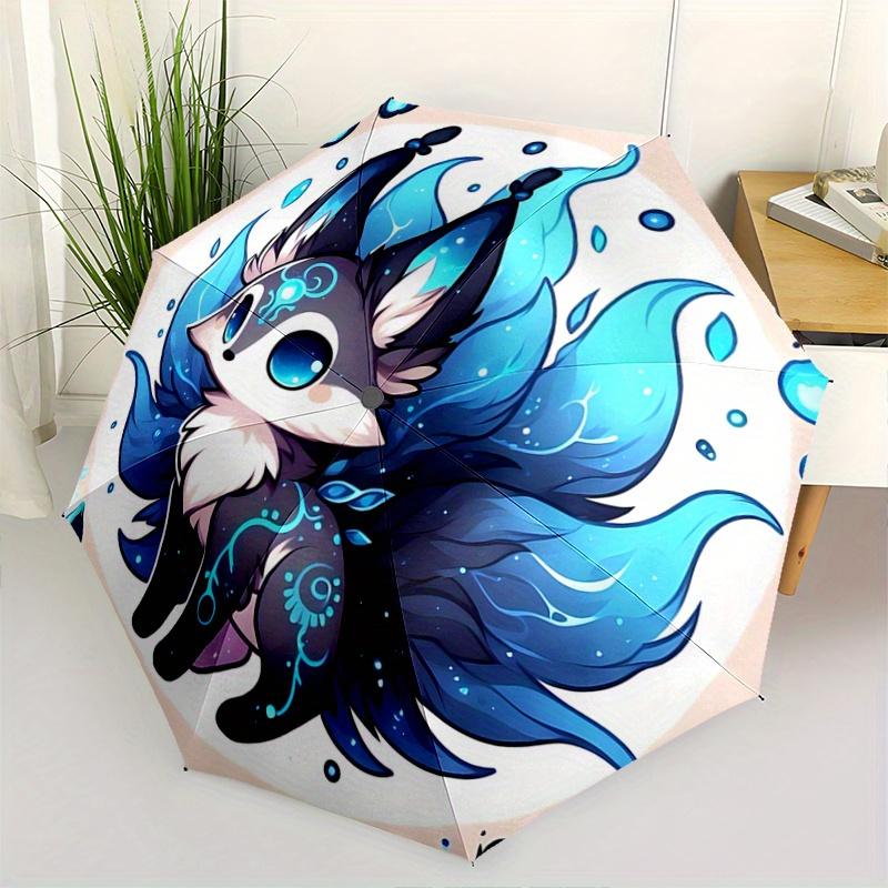 

1pc Cute Fox Material Automatic Opening and Closing Umbrella - Suitable for Various Occasions, Outdoor Activities, Lightweight and Durable A