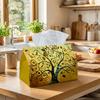 1pc of Gustav Klimt'S Tree of Life Golden Tissue Box Cover, Featuring Artistic Nature And Birds. It Is High-Quality, Waterproof, Durable, Lightweight,