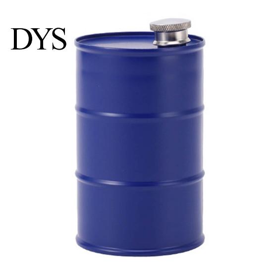 Industrial Barrel Shape Decanter Oil Drum Wine Pot, Durable Stainless Steel Leak-proof Bottle with Removable Spout Cruet, 350ml Capacity, Refillable