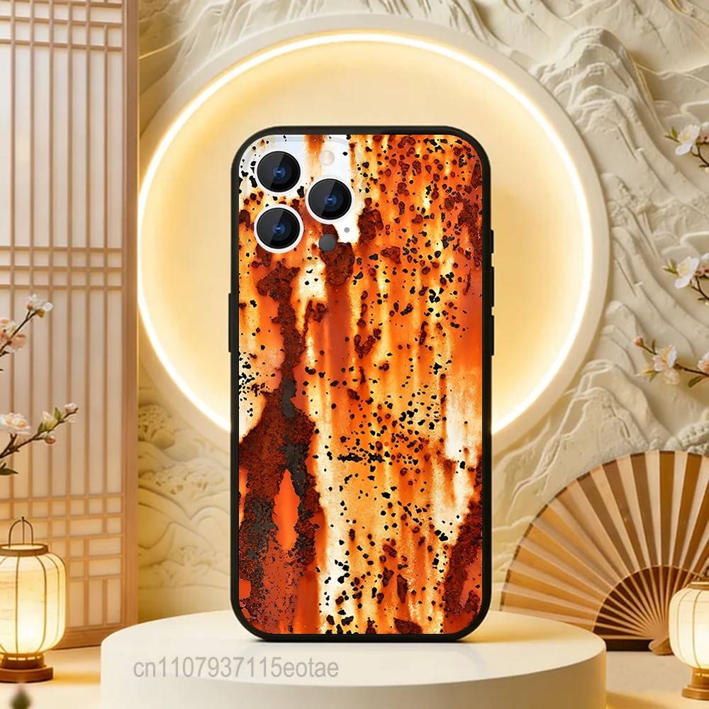Retro Industrial Style Rusty walls Case For iPhone  17,16,15,14,13,12,11,Pro,Max,Plus,E,Air,Mini Black Shockproof Funda Cover iPhone16plus