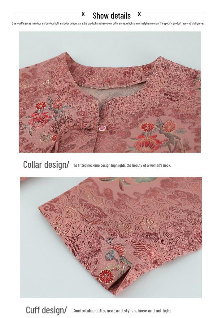 2026 Spring/Summer Slimming Printed Shirt for Plus Size Middle-Aged & Elderly Women