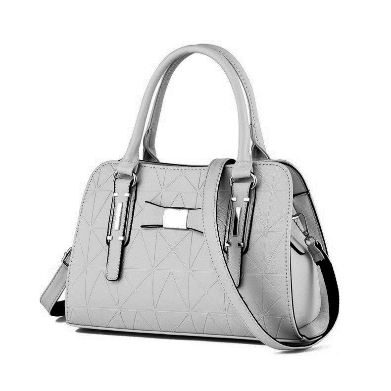 Nuova Borsa da Donna alla Moda con Fiocco Grande Capacità Borsa a Mano Goffrata Borsa a Spalla
