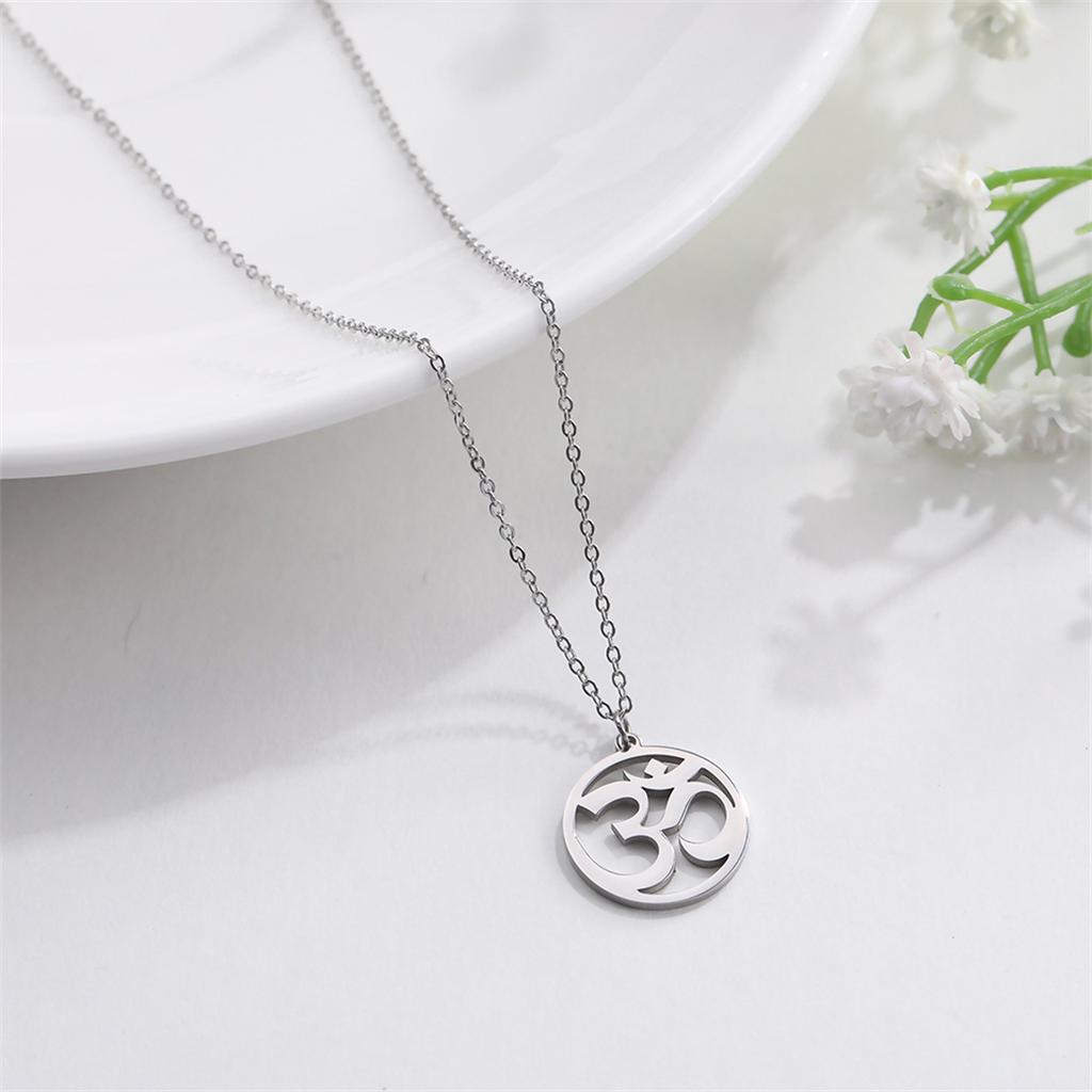 Collana Simbolo Om Shiva Indù Acciaio Inossidabile Pendente Simbolo OM Yoga Catena Amuleto Vintage Gioielli Regalo