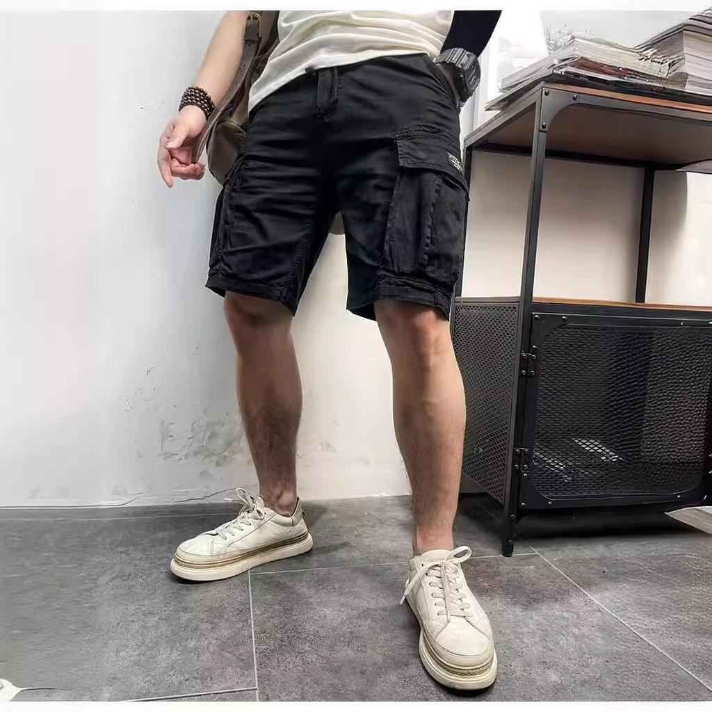 Herren Sommer Multi-Taschen Cargo Shorts Herren Mode Einfarbig Schnelltrocknend Jogginghosen Shorts Hosen Outdoor Atmungsaktive Shorts Männlich