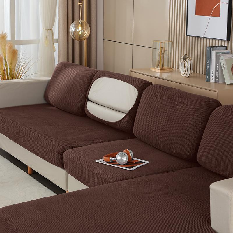 Jacquard Sofa Cushion Cover Stretch Non -Slip Seat Cover For Living Room Washable Washable Armchair Seat Cushion Cover Home Decor