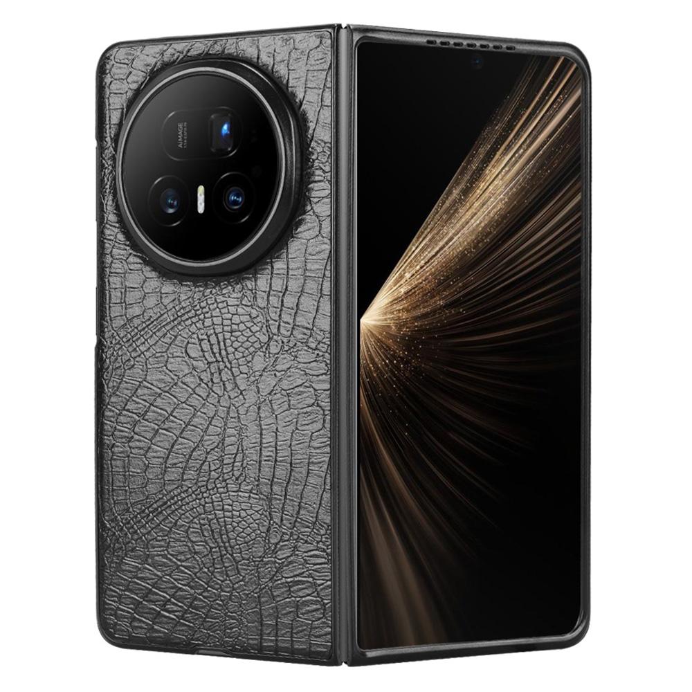 For Honor Magic V5 5G Case Crocodile Texture Leather Coated Hard PC Phone Cover