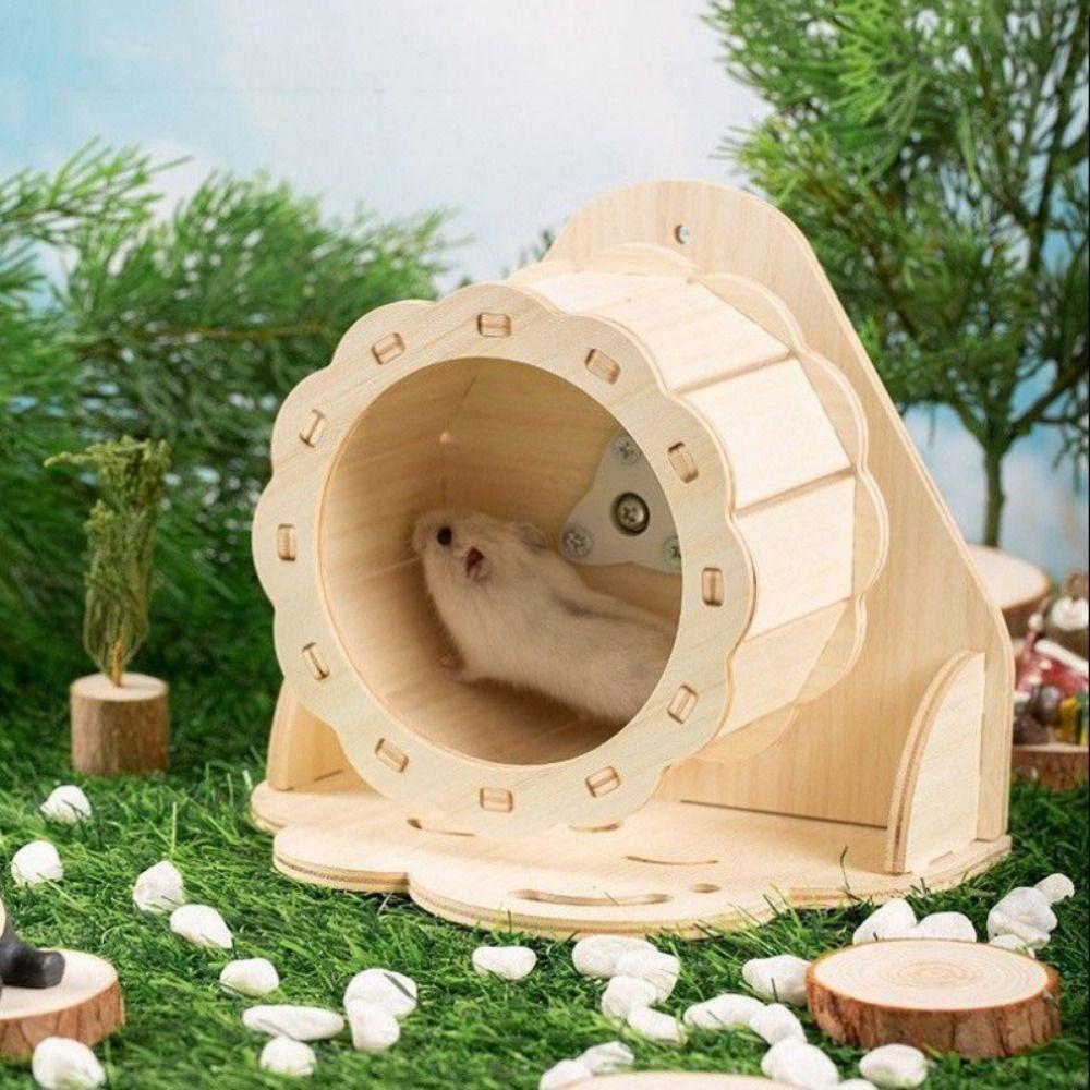 Adjustable Height Hamster Exercise Wheel Wooden Hamster Treadmill For Golden Bear Hamster
