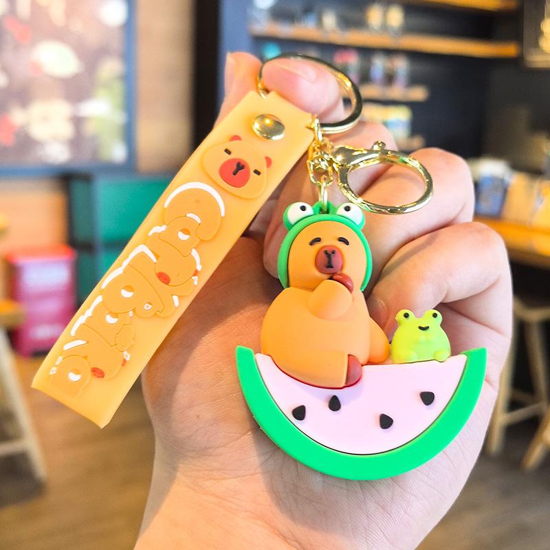 15th Generation Cute Cartoon Capybara Keychain Doll Machine Cute Piggy Christmas Gift Small Present Personalized Gifts Fashion