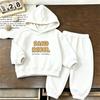 Boys Trendy Costume 1-7Years Old Kids Long Sleeve Hooded Suits Cartoon Printed Pullovers Baby Loose Sweatpants Two Piece Set