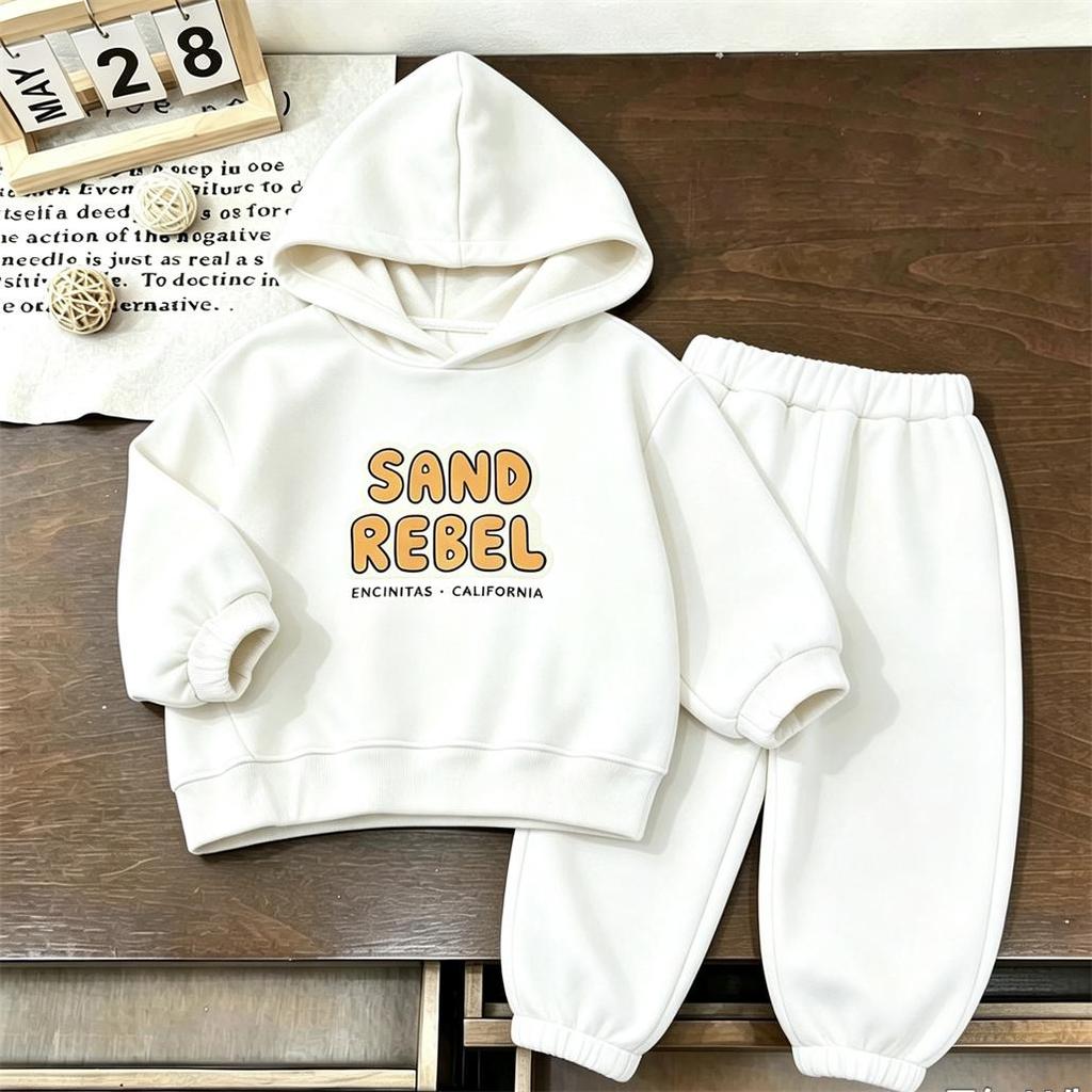 Boys Trendy Costume 1-7Years Old Kids Long Sleeve Hooded Suits Cartoon Printed Pullovers Baby Loose Sweatpants Two Piece Set