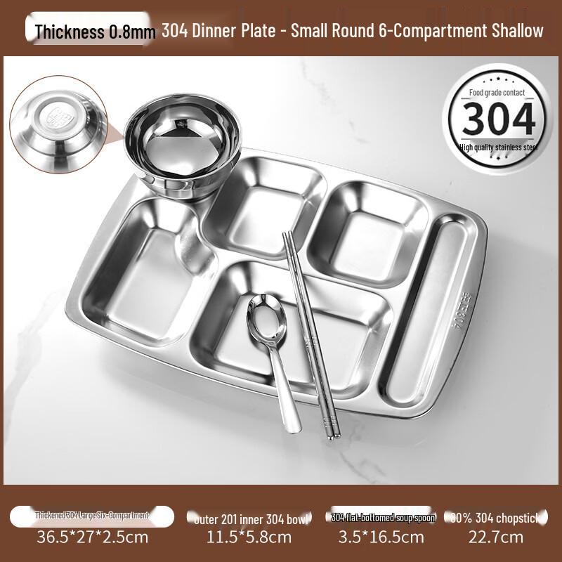 304 Stainless Steel Divided Dinner Plate