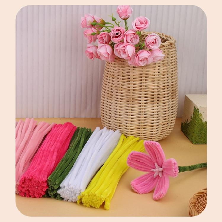 550Pcs Educational Plush Stems Bouquets for Handmade Art Craft Beginner Pipe Cleaners Flower Set for Wedding Decoration
