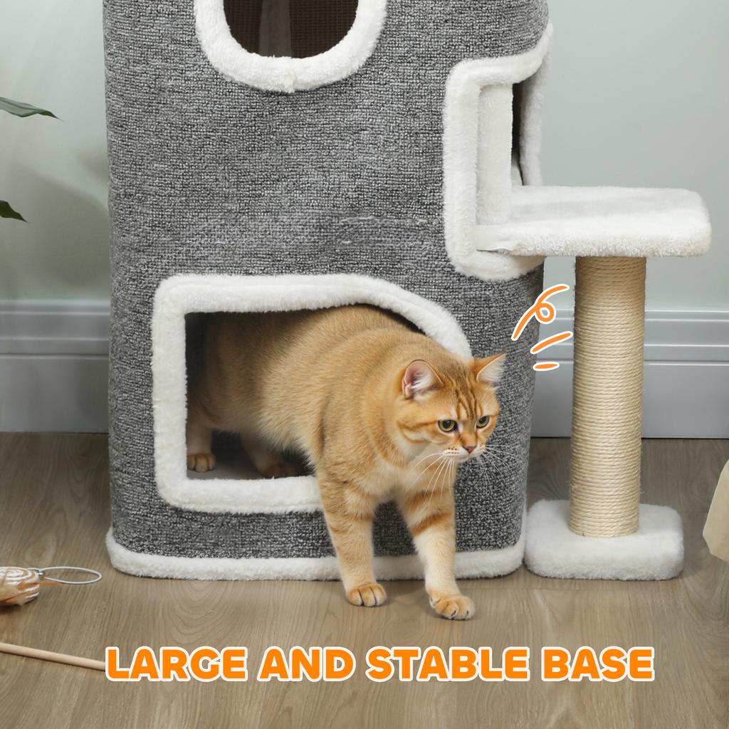 75 cm Cat Tree, Cat Tower Condo for Indoor Cats with Scratching Post, Jumping Platform, Grey