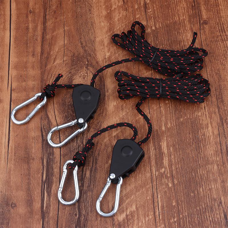 2/1Pcs Camping Tent Adjustable Rope Fastener Fixed Buckle Pulley Tensioner Ratchet Hangers Lights Lifting Awning Wind Rope