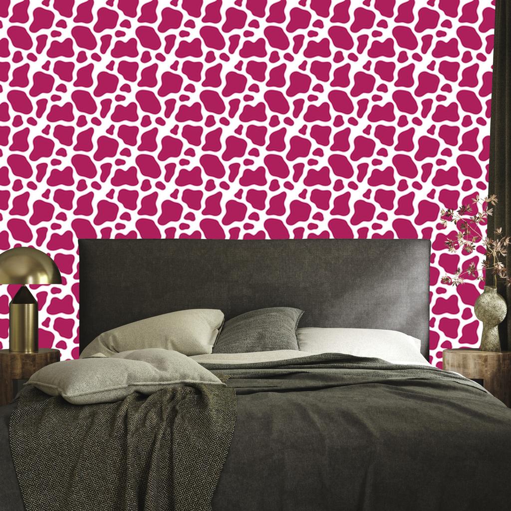 Cow Patches Wallpaper, purple and powder pink, purple background, 50x1000