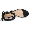 Allegra K Transparente Schnürsandalen mit Plateau-Blockabsatz, Damen, Schwarz, Größe 27.0cm