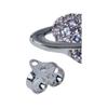 VIVIENNE WESTWOOD Agnatha Heart Saturn Logo Cubic Zirconia Earrings Women Earrings Silver Purple 6201036H-02P621