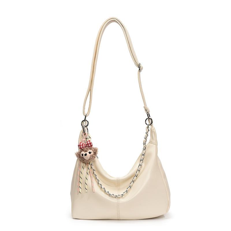 

Stylish large-capacity tote bag, spring new simple casual shoulder messenger bag, high-end commuter women s bag No pendant белый