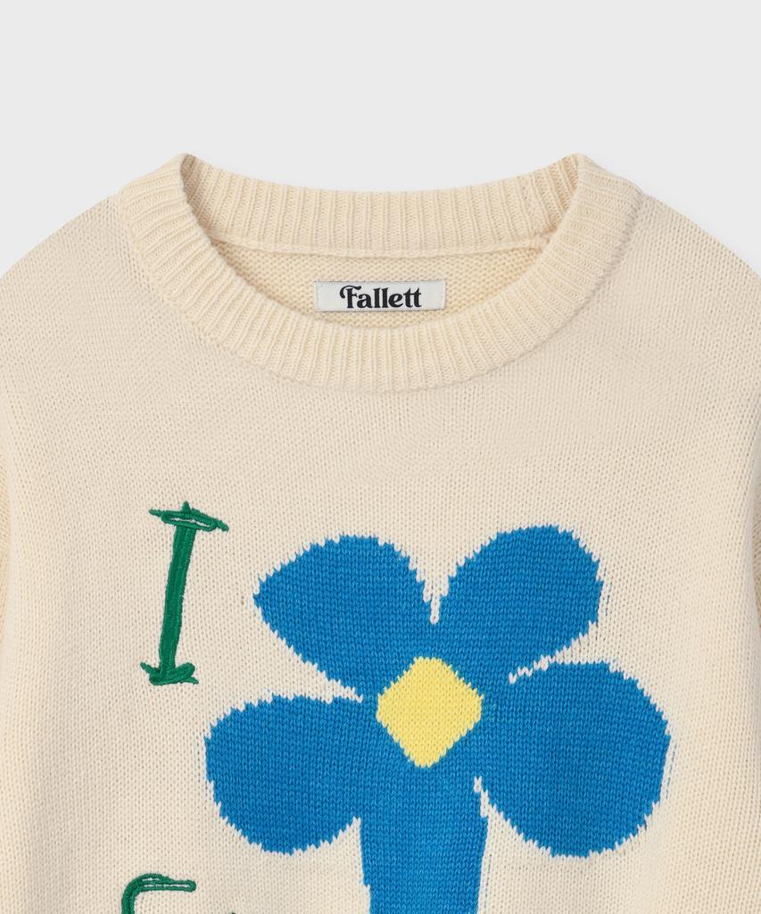 FALLETT Drawing Flower Knit Ivory