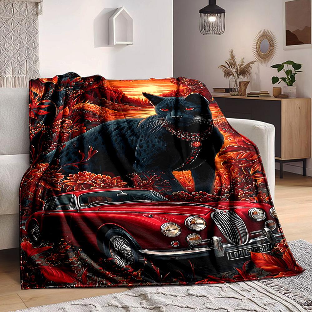 1PC Black Panther Print Blanket, Soft Throw Blanket - Warm & Cozy for Couch, Bed, Office, and Travel yy250912175 75x90cm