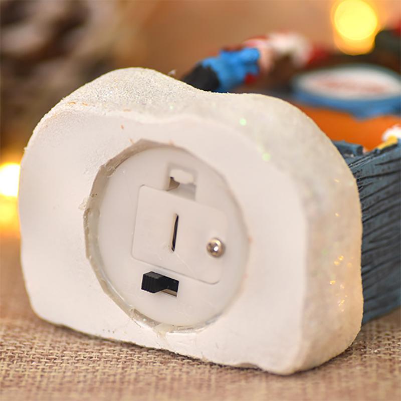 Christmas LED Houses Claus  Pine Needles Snow Christmas Snowman Glowing Ornaments Resin Santa View Holiday Gift Toys for Kids