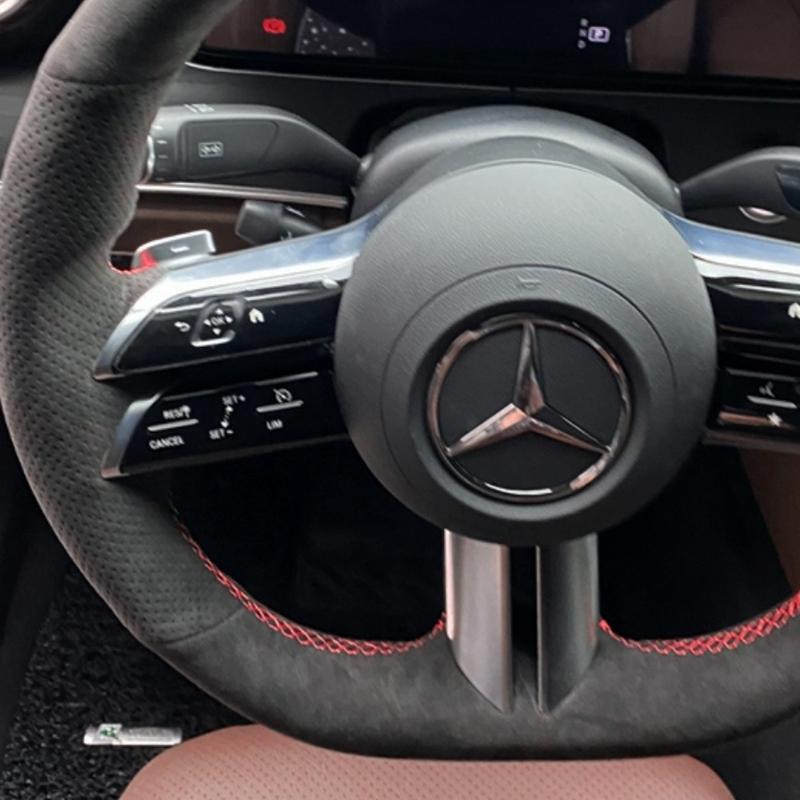 Car Steering Wheel Braid Cover Suede 100% Fit For Mercedes Benz S-Class W223  C-Class W206  E-Class W213