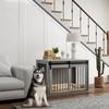 Dog Crate with Sliding Door, Ventilation, Particle Board and Steel, 98 x 58 x 61 cm, Gray