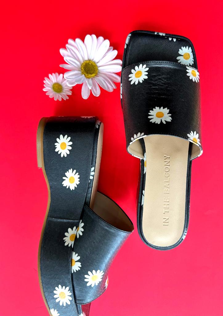 In The Balcony Blossom Buzz Platform Daisy Sandal Slippers 5.5Cm