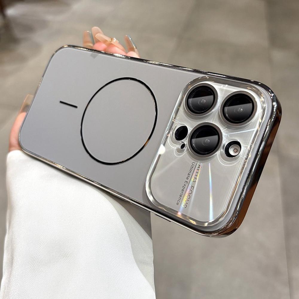 Luxury Laser Camera Magsafe Cover for iPhone 17Air 16 15  13 12 17Pro Max 16Pro 15ProMax Large Window Matte Magnetic Phone Cover