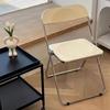 Trendy Clear Acrylic Folding Chair - Simple, Thickened Design for Makeup, Dining, or Home