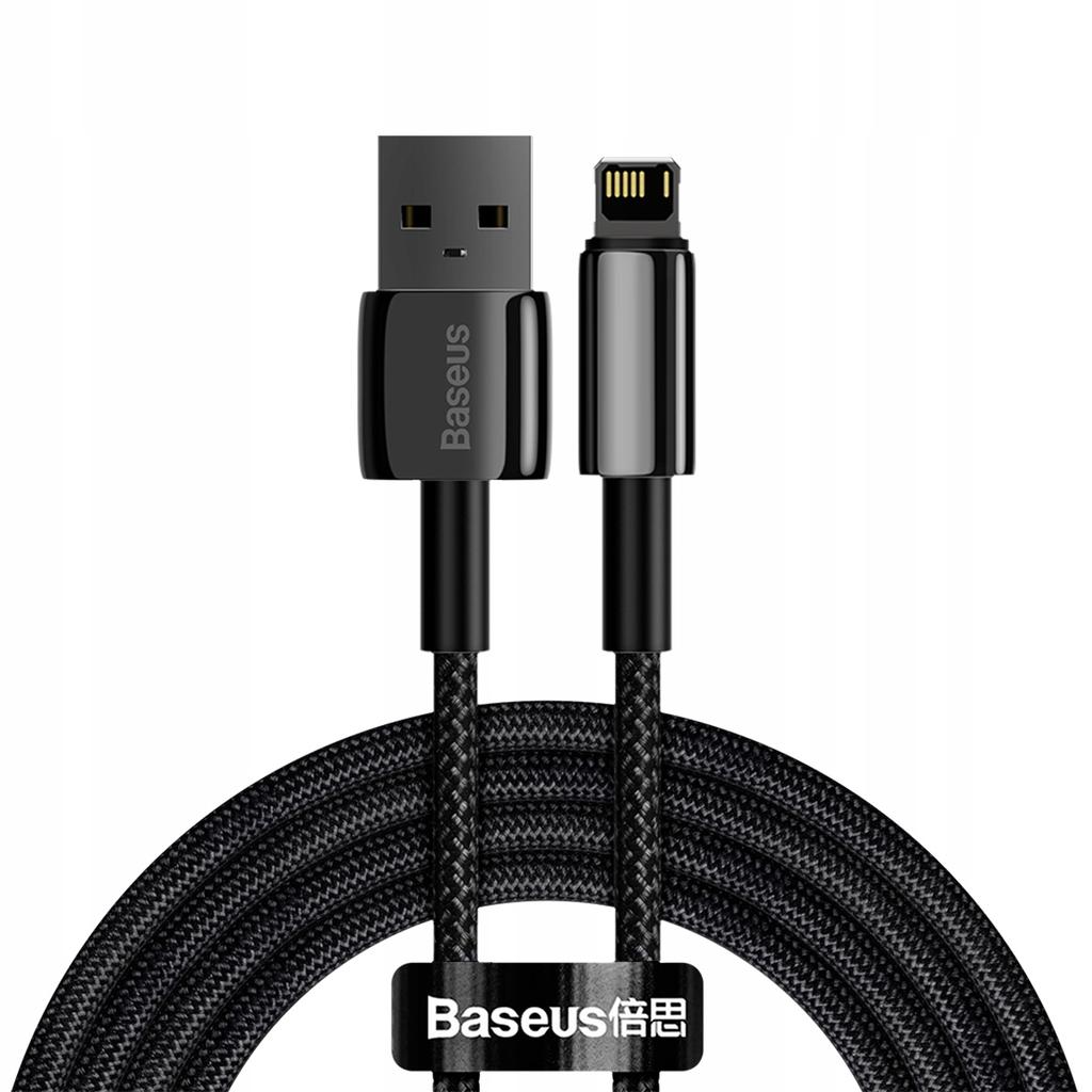 Kabel Baseus Tungsten Gold USB-A - Lightning 1m czarny