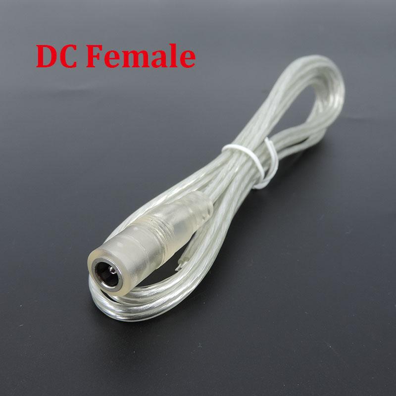 1M 20AWG 5A Transparent Male Female Jack DC Power Adapter Pigtail Cable 5.5x2.1mm Connector Extension Cord For LED Strip