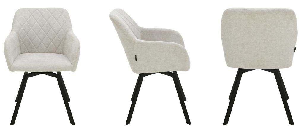 Upholstered Swivel Chair Panko Fabric Beige