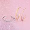 Simple and Versatile Rune Stainless Steel Bracelet Niche Jewelry C Shaped Open Bracelet
