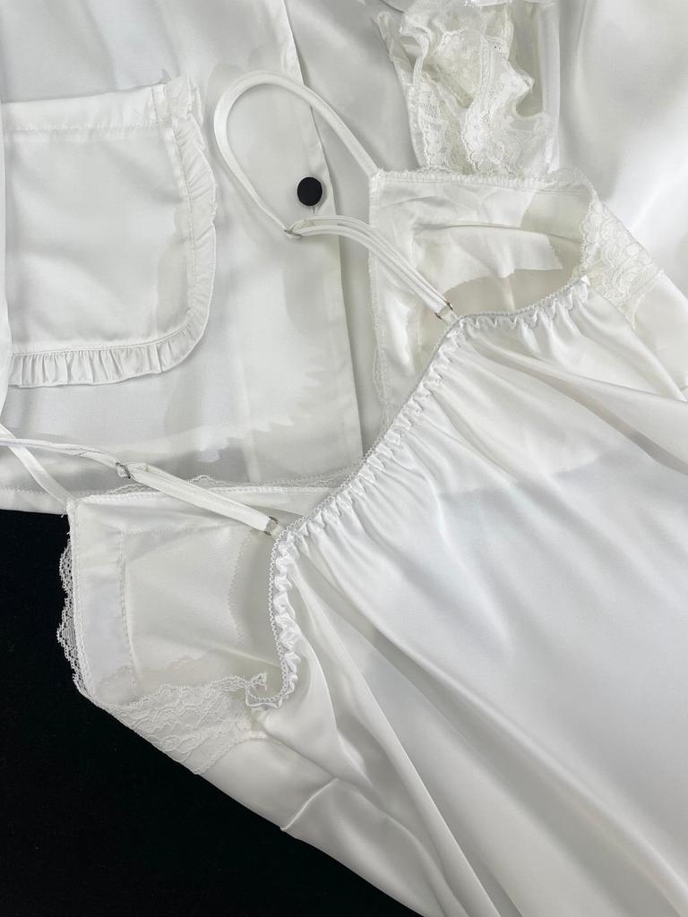 2026 Sternzeichen Neujahr Eis Seide Damen Prinzessin Pyjama Set mit Brustpolstern - Hochwertige Hauskleidung