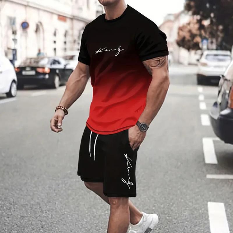 3D Printed Men's Set Summer Everyday Street Men's Short-sleeved T-shirt And Shorts Set Outdoor Beach Short Urban Fashion T-shirt