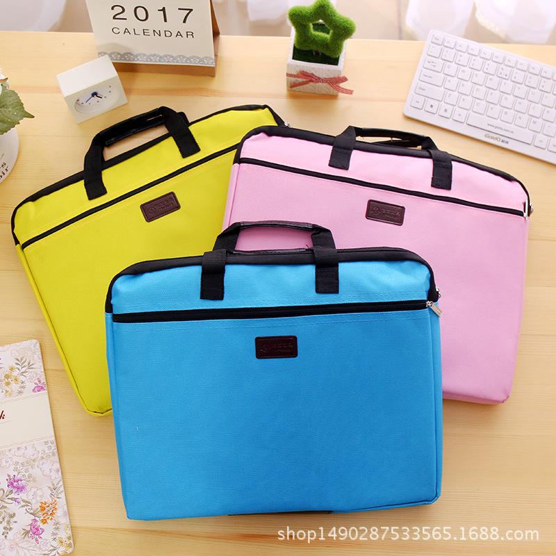 A4 Large Capacity Canvas Document Zipper Bag for Office and Students
