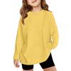 Boy And Girls Solid Color Long Sleeved T-shirt Round Neck Solid Color T-shirt