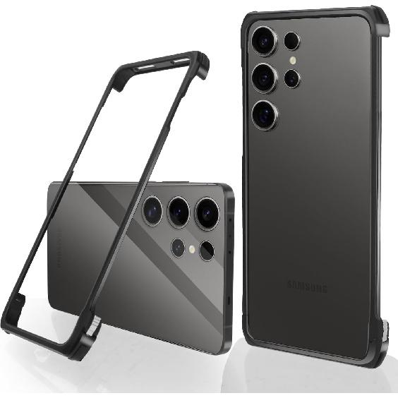 for Samsung Galaxy S25 Ultra Case Bumper Case No Back, Metal Aluminum Frame Backless Fast Heat Dissipation, 4 Corner Shockproof Protection Phone