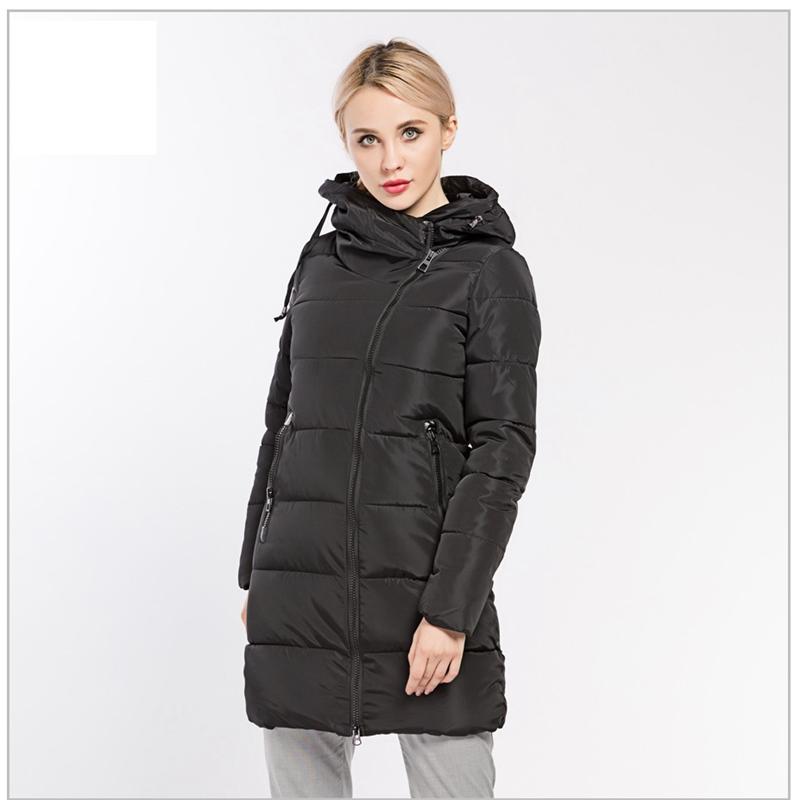 Jachetă Parka din bumbac Causal de iarnă pentru femei Jachetă mijlocie lungă cu glugă Guler cu fermoar Buzunar cald subțire Culoare uni