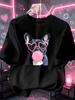 Unisex T-shirt Single Piece Sweet & Cool Street Style Women's Short Sleeve T-Shirt, Campus Streetwear Daily Outfit,