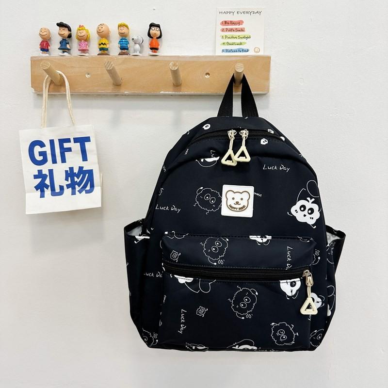 Adorable Cartoon Bear Print Backpack For Boys And Girls Breathable Nylon Material