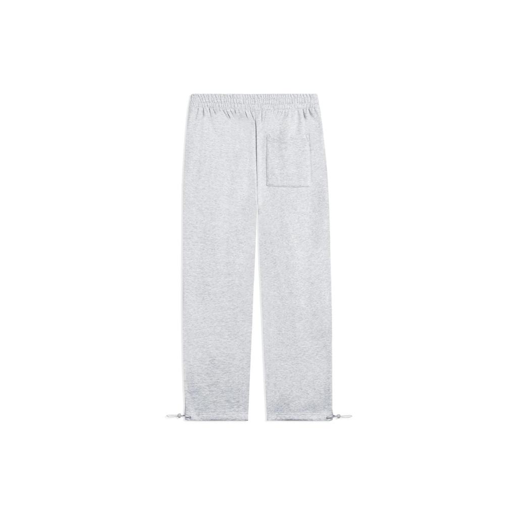 Lining Badfive Solid Color Print Logo Straight-Leg Casual Pants Men Bottoms Gray AKLSB91-1